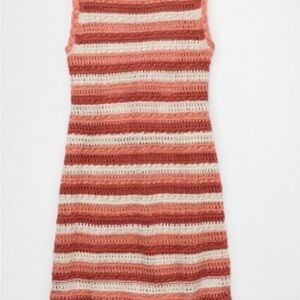 Striped Crochet Sleeveless Dress